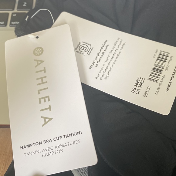 🖤 Athleta Hampton Bra Cup Tankini Top // Black - Picture 7 of 9